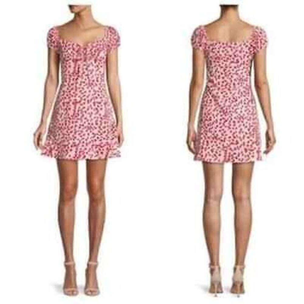 NWT Stellah butterfly print babydoll mini dress size L
